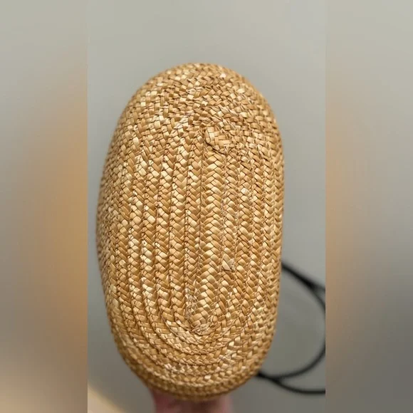 Magid Black & Natural Straw Tote with Floral Cutouts - Picture 2 of 5